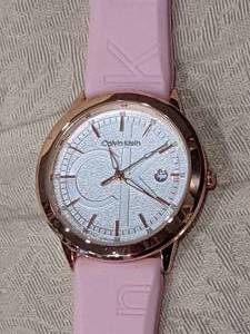 lot 60 image: Calvin Klein Womens Watch wPink Silicone Band