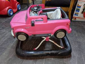 lot 9 image: Bright Starts Pink Ford Mustang 3-in-1 BabyToddler Walker