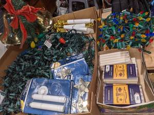 lot 24 image: Large Lot of Christmas Lights, Candles & More