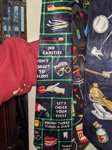 lot 29 image: Dentist On Your List 7 New Dental Themed Neckties, New