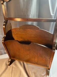 lot 97 image: Vintage Wood Magazine Rack 1960s