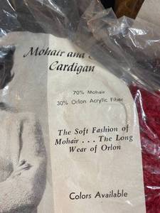 lot 106 image: Three Vintage Fairloom Mohair and Orlon Cardigan Knitting Kits
