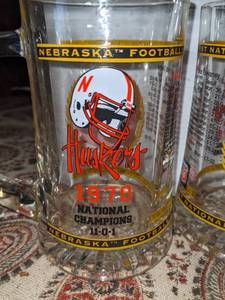 lot 31 image: 2 Nebraska Cornhuskers 1970 National Champion Beer Mugs
