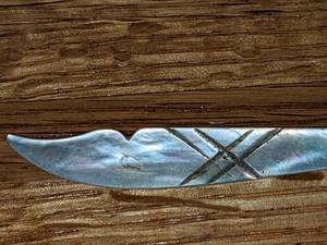 lot 19 image: Amazing Carved Buffalo Bone Knife and Pendant