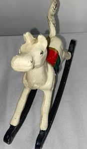 lot 100 image: Vintage Cast Iron Doorstop Paperweight Rocking Horse