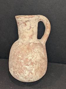 lot 6 image: Ancient Holy Land Old Testament Period Terracotta Jug wHandle