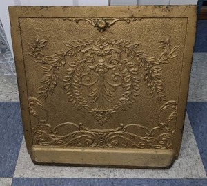 lot 75 image: Architectural Salvage Gold Wood Stove Door