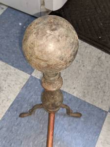 lot 72 image: Pair of Heavy Cannonball Andirons