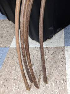 lot 46 image: 5 Antique Hay Rake Tines Teeth Farm Part Steampunk Rust Yard Art Industrial