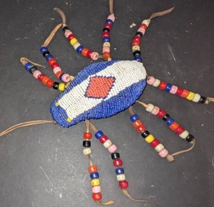 lot 113 image: Handmade Beaded Hanging Spider
