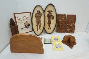 lot 235 image: Wooden and ceramic home dcor