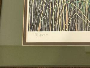 lot 106 image: Mallards In Gold At Andover Framed Print By Jim Perleberg