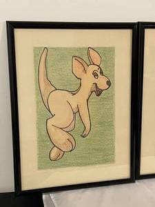 lot 109 image: 3 Whimsical Animal Art Pieces