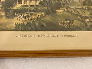 lot 110 image: American Homestead Summer Currier And Ives Framed Print