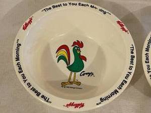 lot 141 image: Fun Set of Vintage Kelloggs Cereal Bowls