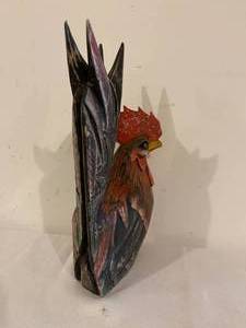 lot 183 image: Vintage Hand Painted and Carved Rooster