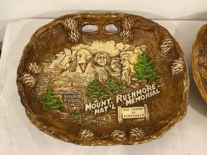 lot 188 image: 2 Vintage Pressed Wood Tourism Platters