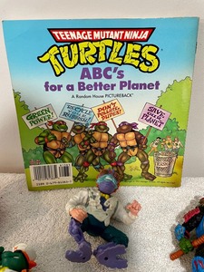 lot 340 image: Teenage Mutant Ninja Turtles Book and Figurines