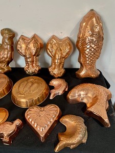 lot 315 image: Copper Molds and Tins