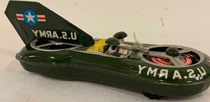lot 351 image: U.S. Army Flying Jeep Vintage Tin Toy