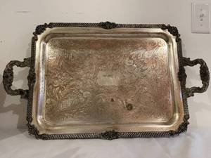 lot 358 image: Silver Plated Tea Pot and Serving Tray