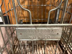 lot 374 image: Vintage Metal Milk Bottle Crates