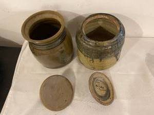 lot 396 image: 2 1970s Clayware Pots With Covers