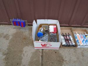 Flat of misc. tools, hardware & other treasures. As shown.