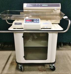 lot 3 image: MSRP $2200&nbspOlympic Smart Infant Baby Puppy Pediatric Scale wMobile Cabinet Cart - Scale Works Great & I Love That Cabinet With Shelving On Wheels