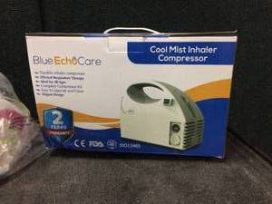 lot 21 image: New In Box Blue Echo Care Cool Mist Inhaler Compressor Portable Device with 20 Filters and Carrying Case FDA and ISO Approved for Kids and Adults