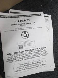 lasko 16 inch oscillating stand fan...