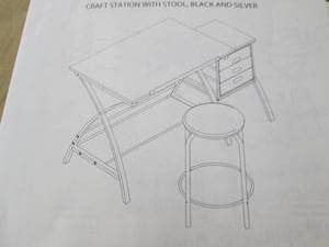 craft station with stool ,black and...