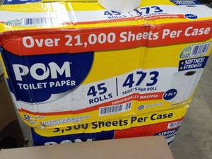 lot 147 image: Case of 45 Rolls Pom Toilet Paper ...
