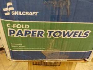 lot 163 image: Case of Skilcraft c-Fold Paper Towe...