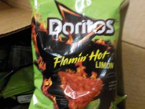lot 272 image: 3 Cases Doritos Flamin Hot Limon Ch...