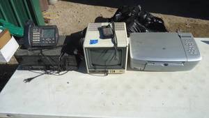 Printer, TV, Duo cassette player, Phone