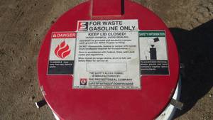 Gasoline Waste Drum on rolling card