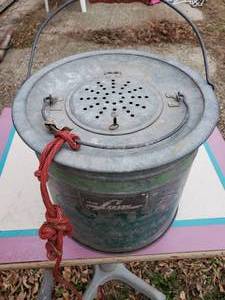 Antique Minnow Bucket (1958) Complete by Larson