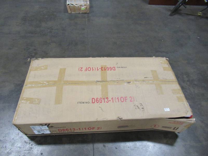 lot 100 image: Brown 2-Piece Sectional with Chaise Model # D6613-1 Missing 1 of 2 Boxes