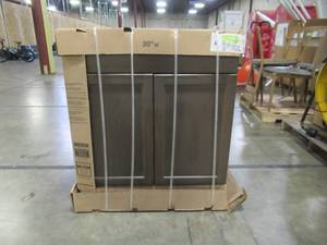 lot 208 image: Hampton Bay Shaker Assembled 30x34.5x24 in. Sink Base Kitchen Cabinet in Brindle Model KSB30-BDL