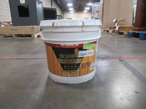 lot 253 image: Olympic Elite 3 gal. Atlas Cedar Semi-Transparent Stain and Sealant in One Low VOC (Appears To Be Tinted)