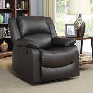 lot 256 image: Relax-a-lounger Preston 36 in. W Big and Tall Faux Leather 1 Position Recliner Model RR-PRK1CP3003 (Small Tear On One Arm See Photos)