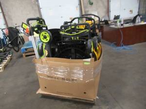 lot 264 image: WHOLESALE MIXED PALLET OF MISCELLANEOUS ELECTRIC LAWNMOWERS (With MajorMinor Issues For PartsRestore).