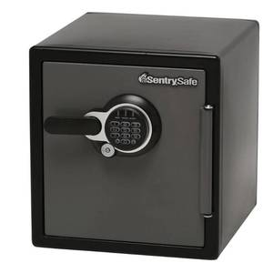 lot 262 image: SentrySafe 1.23 cu. ft. Electronic Lock Fire Safe, SFW123GTC - Locked - Could Not Open.