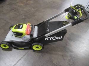 lot 5 image: Ryobi 21 in. HP 40V Brushless Cordless Battery Walk Behind Self-Propelled Lawn Mower - Key, (2) 6.0 Ah Batteries and (1) Charger - RUNS WELL