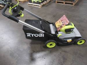 lot 8 image: Ryobi 21 in. HP 40V Brushless Cordless Battery Walk Behind Self-Propelled Lawn Mower - Key, (2) 6.0 Ah Batteries and (1) Charger. Runs Well
