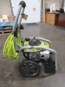 lot 17 image: Ryobi 3300 PSI 2.3 GPM Cold Water Gas Pressure Washer with Honda GCV190 Idle Down, RY80942. - Missing Gun. Starts then dies when you turn choke off.