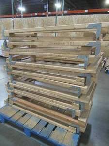 lot 162 image: WHOLESALE MIXED PALLET OF MISCELLANEOUS WOOD FRAMES FOR MAKESHIFT RETAIL SHELVING
