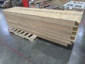 lot 165 image: WHOLESALE MIXED PALLET OF MISCELLANEOUS WOOD FRAMES AND TOP FOR MAKESHIFT RETAIL SHELVING