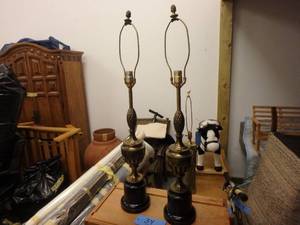 Pair of Vintage Brass Lamps